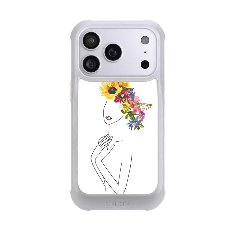 iPhone 17 Pro NIVOmax Line Art Frau mit Blumenkrone