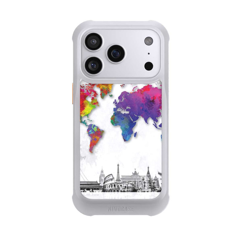 iPhone 17 Pro NIVOmax Weltkarte mit Skyline