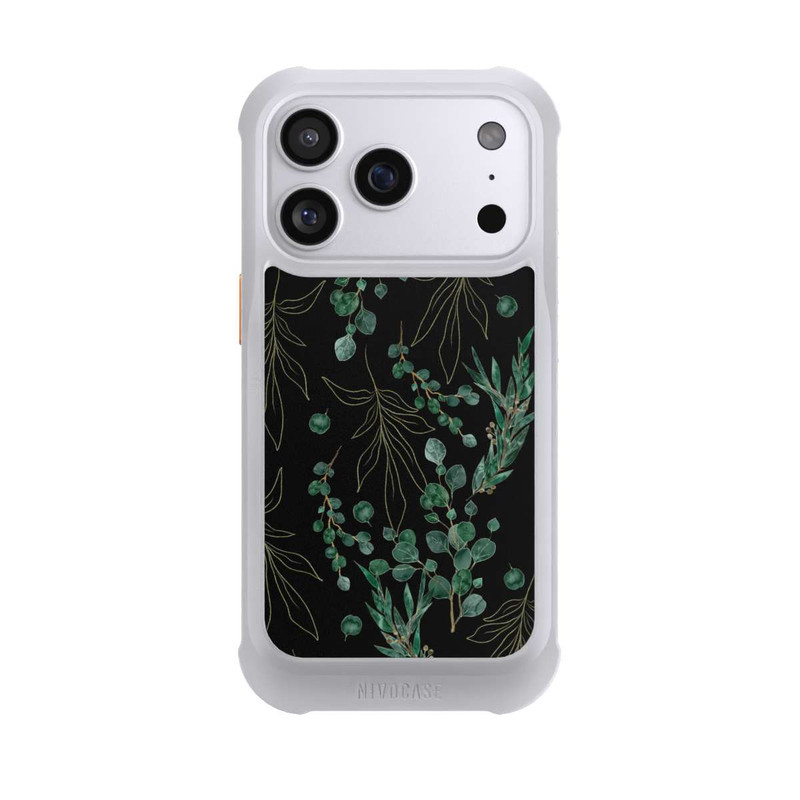 iPhone 17 Pro NIVOmax Feuilles d'Eucalyptus Fond Noir