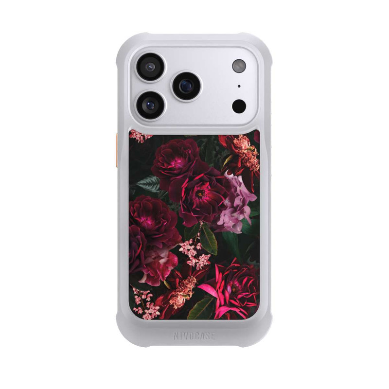 iPhone 17 Pro NIVOmax Fleurs rouge foncé et roses