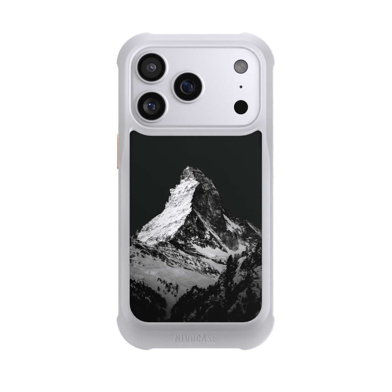 iPhone 17 Pro NIVOmax Snow Capped Mountains grey