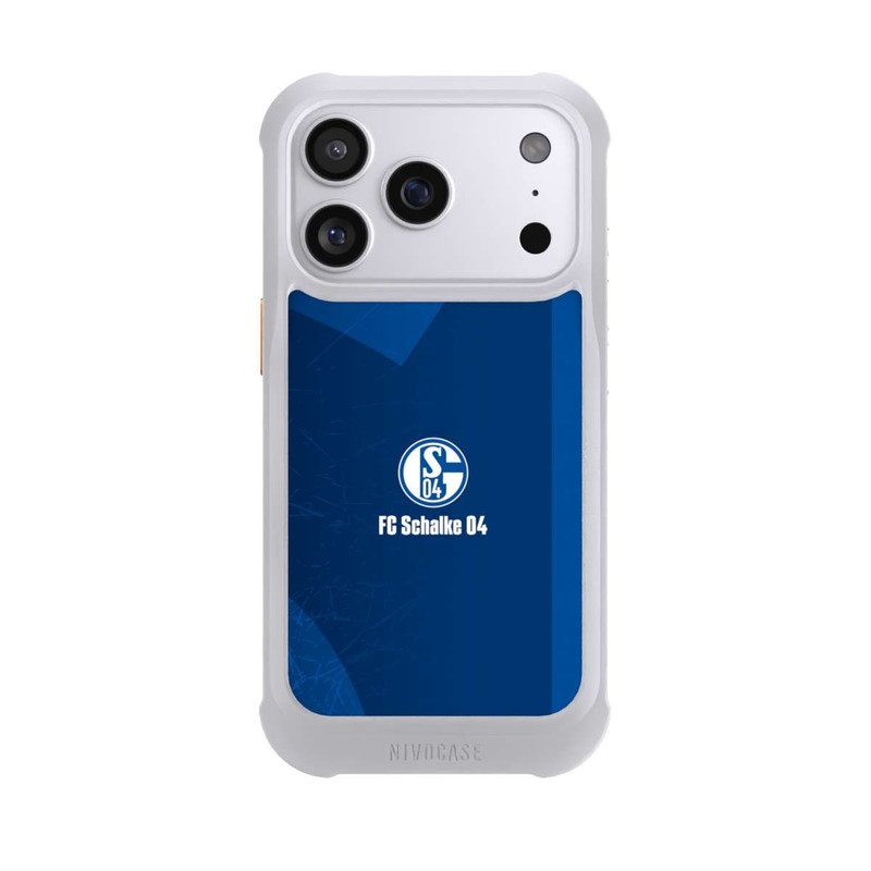 iPhone 17 Pro NIVOmax Schalke 04 Blauer Hintergrund Mit Logo