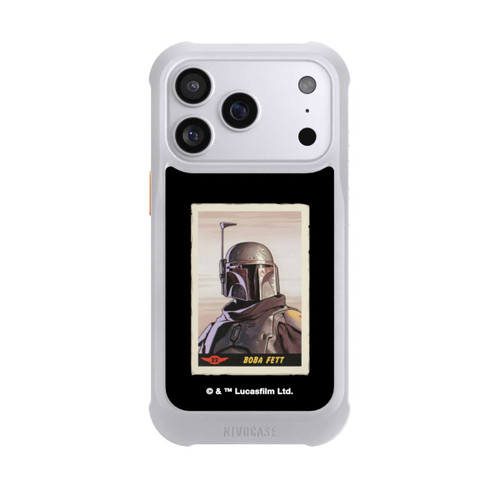 Apple iPhone 17 Pro NIVOmax Boba Fett Badges Black Background
