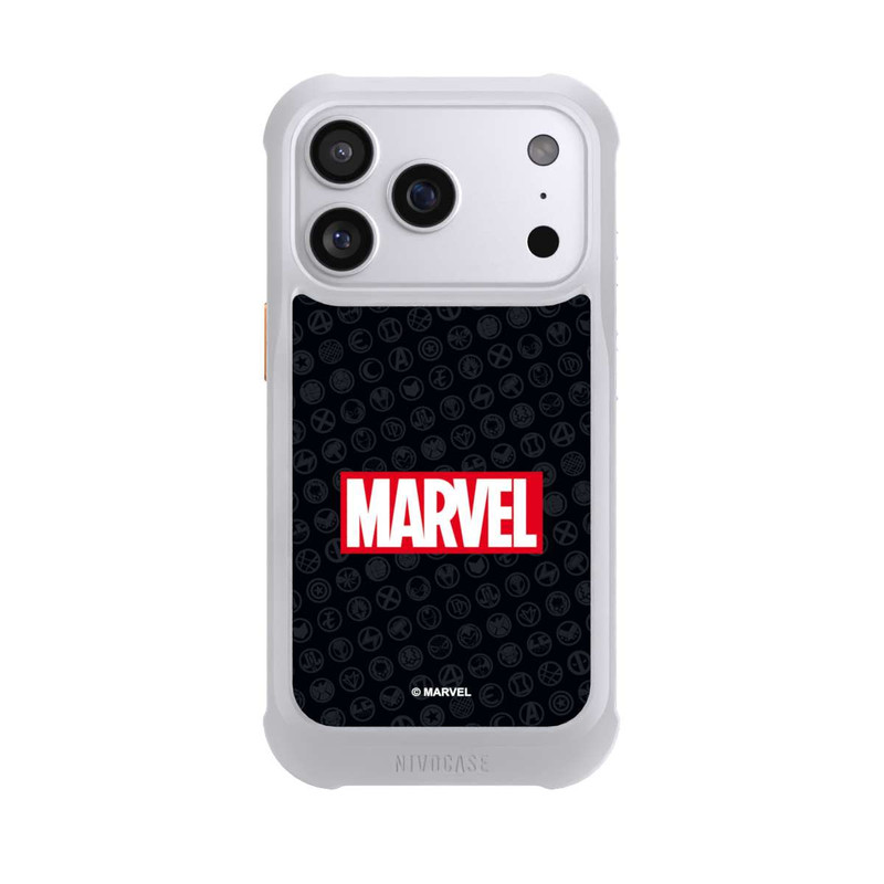 iPhone 17 Pro NIVOmax Marvel Logo Noir Rouge