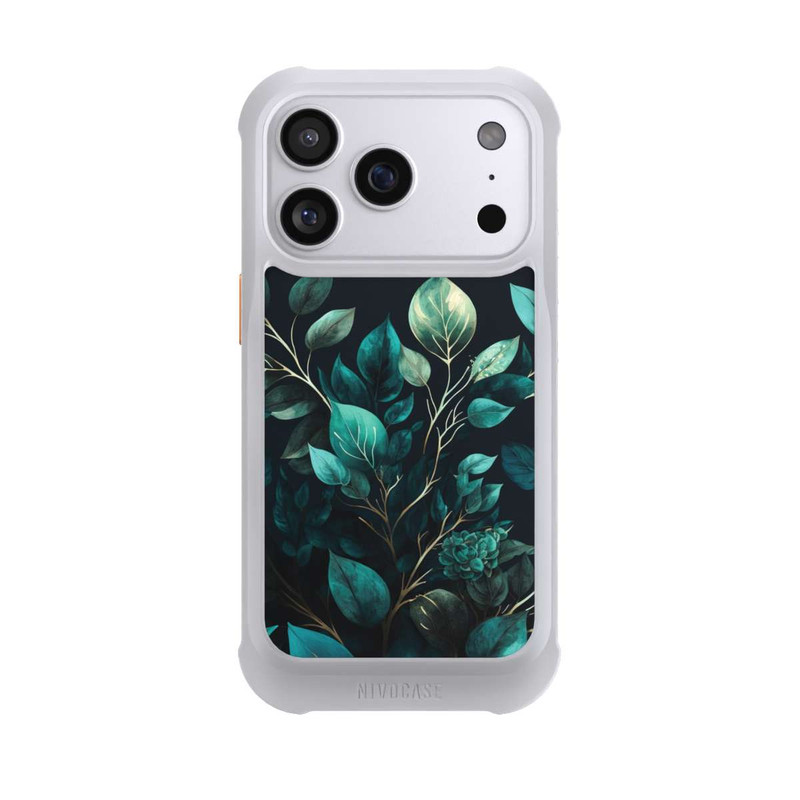 iPhone 17 Pro NIVOmax Eucalyptus Fond Sombre avec IA
