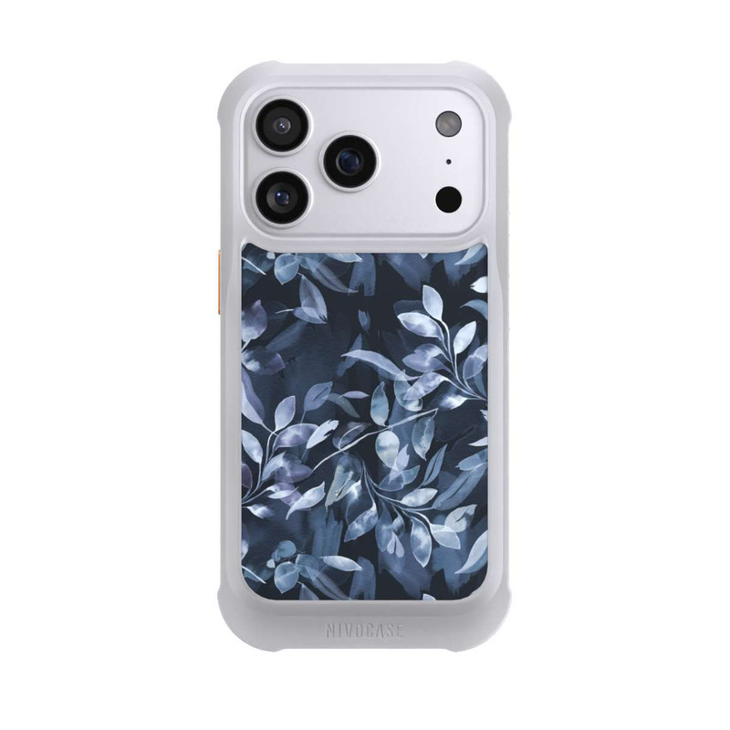 iPhone 17 Pro NIVOmax Mystische Aquarellblätter marineblau