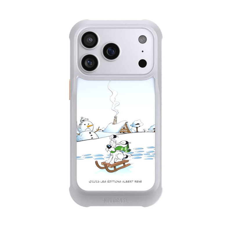iPhone 17 Pro NIVOmax Idefix fährt Schlitten