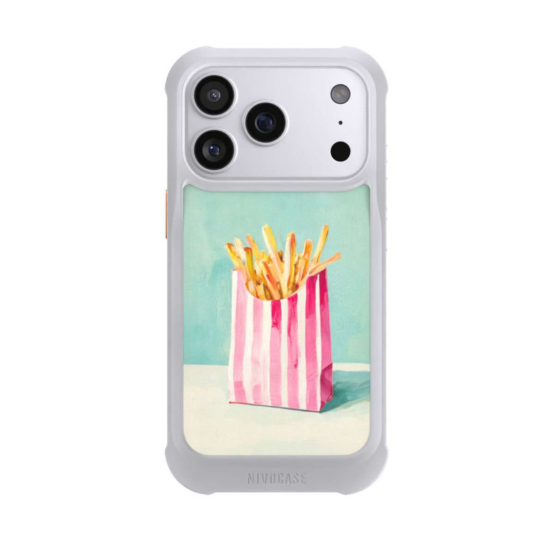 iPhone 17 Pro NIVOmax Retro Pommes Blau Watercolor