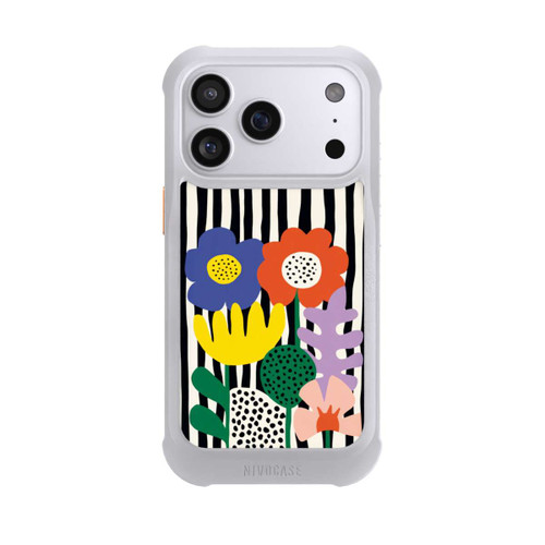 Apple iPhone 17 Pro NIVOmax Flowers Striped Background