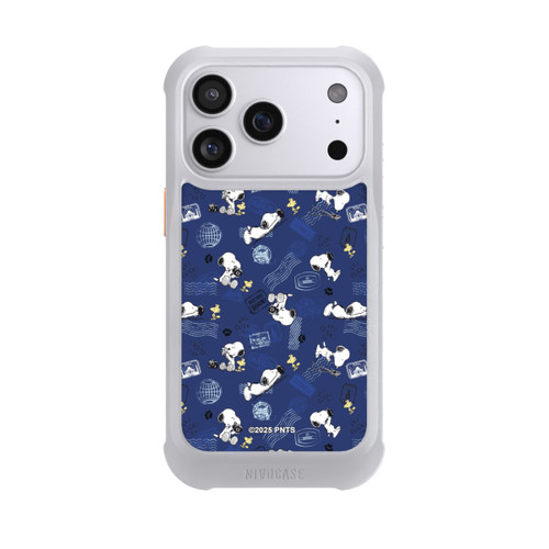 Apple iPhone 17 Pro NIVOmax Peanuts Travel Stamps Pattern Blue