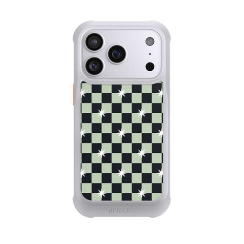 Apple iPhone 17 Pro NIVOmax Checked Pattern Black Grey Stars