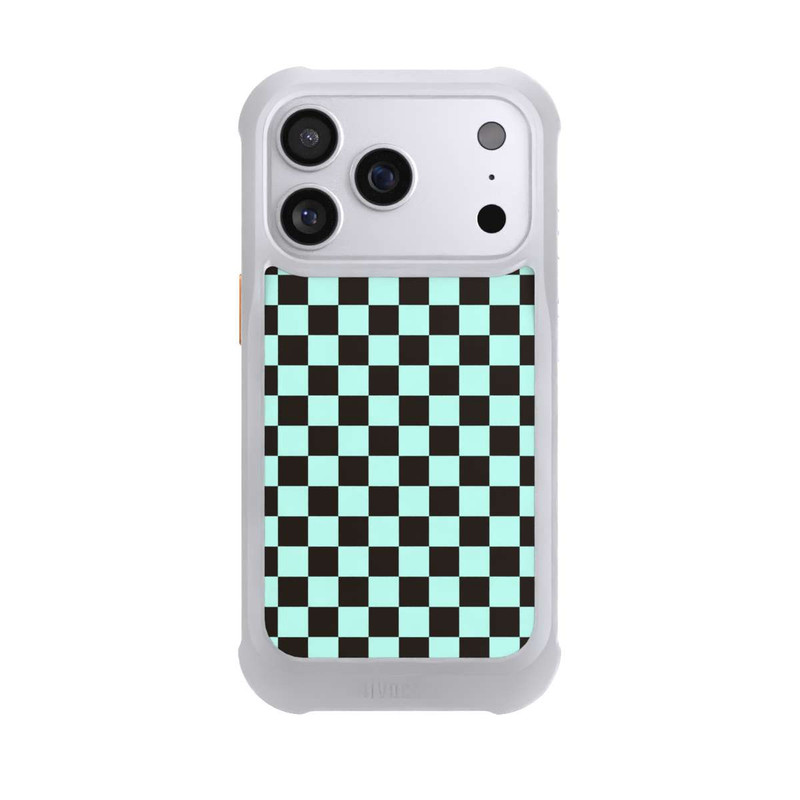 iPhone 17 Pro NIVOmax Checked Pattern Blue Brown