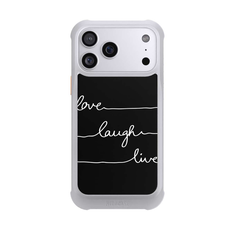 iPhone 17 Pro Max NIVOmax Love Laugh Live weiß/schwarz