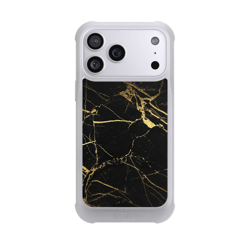 iPhone 17 Pro Max NIVOmax Schwarzgoldener Marmor-Look