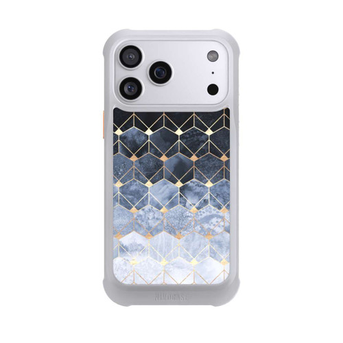 Apple iPhone 17 Pro Max NIVOmax Blaue Sechsecke und Diamanten Golddruck