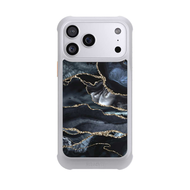 iPhone 17 Pro Max NIVOmax Dunkler Marmor Gold Glitzerlook