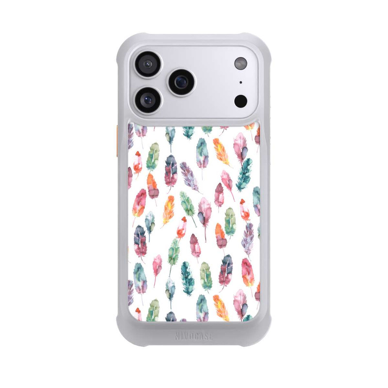 iPhone 17 Pro Max NIVOmax Aquarellfedern Boho