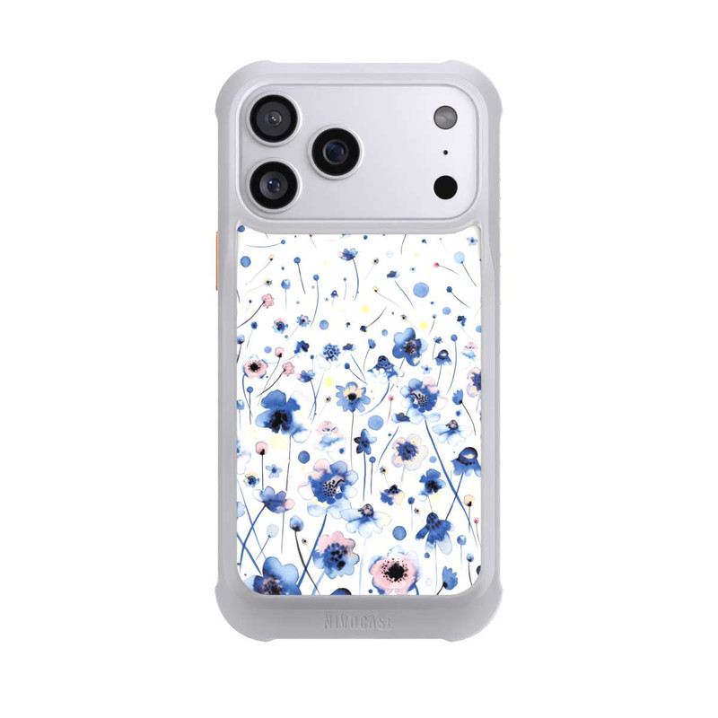 iPhone 17 Pro Max NIVOmax Aquarelltinte blaue Blumen