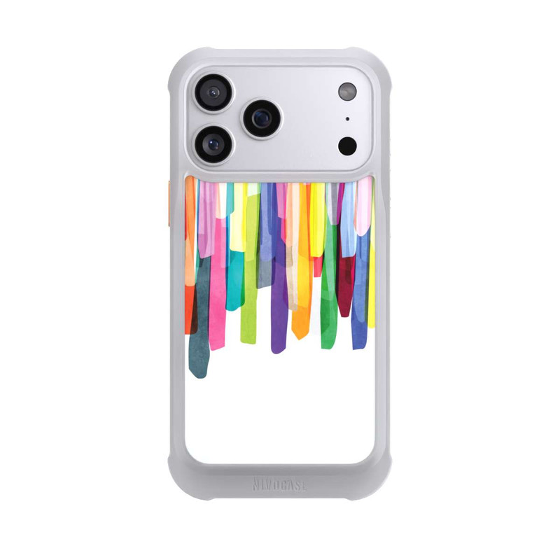 iPhone 17 Pro Max NIVOmax Bunte Streifen Weißer Hintergrund