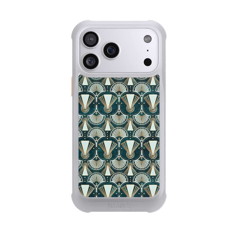 iPhone 17 Pro Max NIVOmax Art Deco Green Pattern