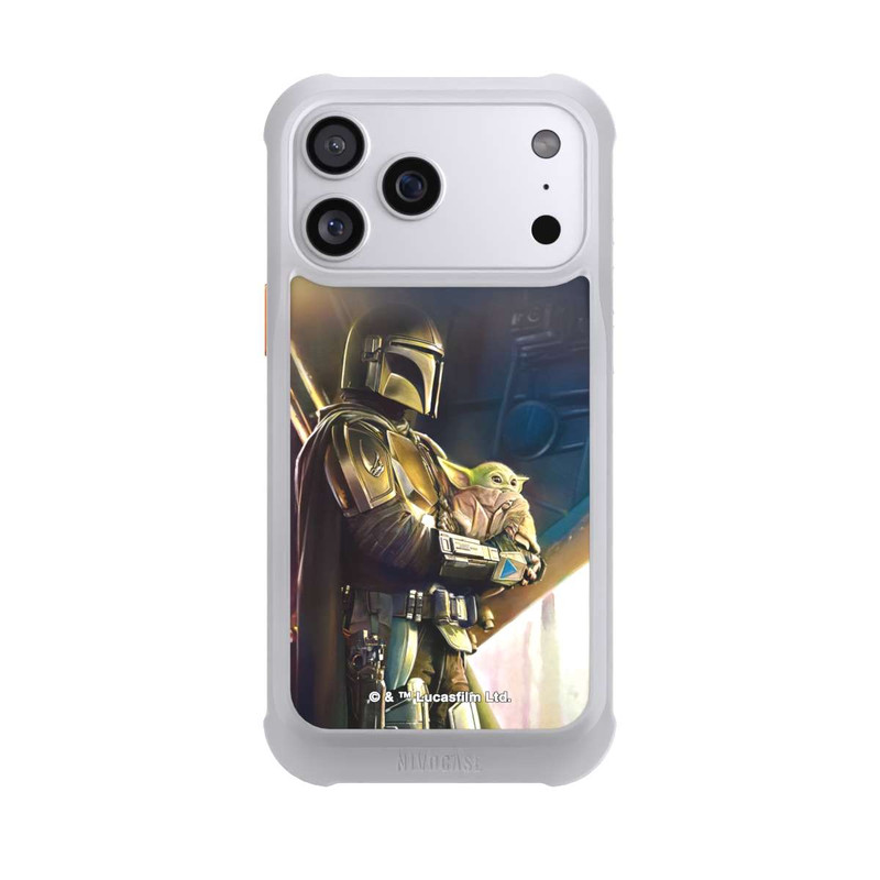 iPhone 17 Pro Max NIVOmax Mandaloriens et Grogu à l'intérieur du vaisseau