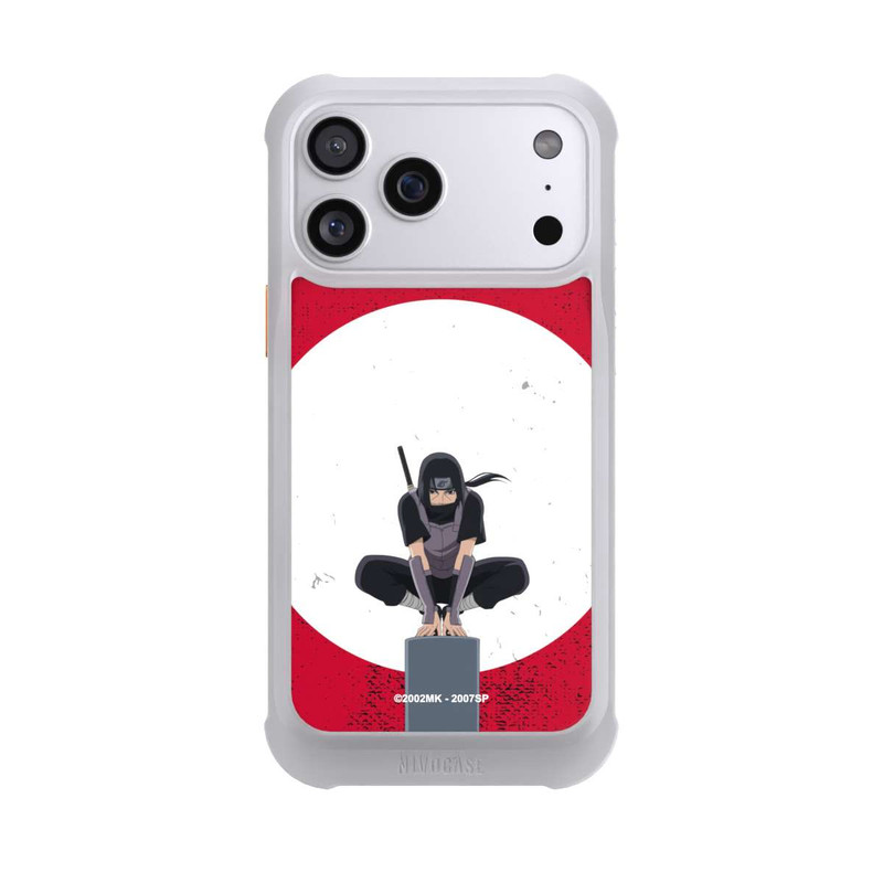 iPhone 17 Pro Max NIVOmax Itachi Uchiha Symbol Roter Hintergrund