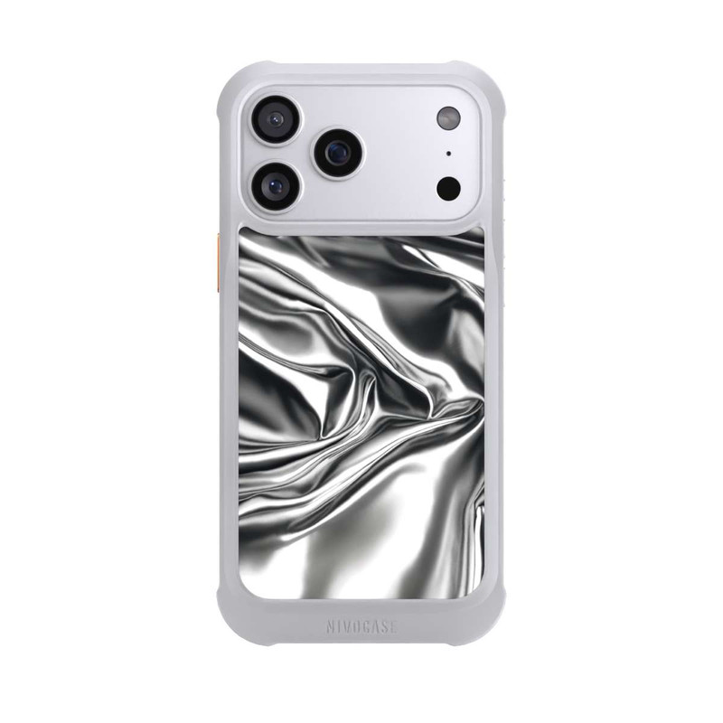 iPhone 17 Pro Max NIVOmax Shiny Chrome Silver avec IA