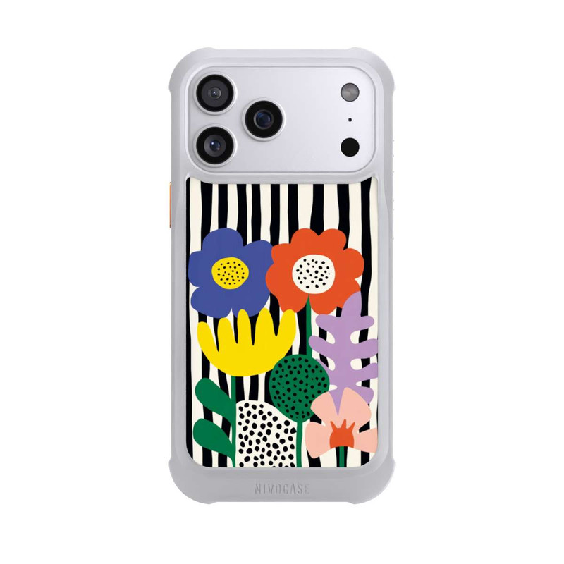 iPhone 17 Pro Max NIVOmax Flowers Striped Background