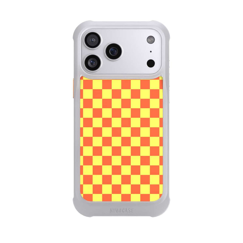 iPhone 17 Pro Max NIVOmax Schachbrett Orange Gelb