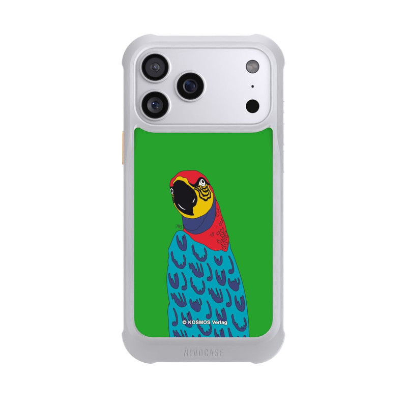 iPhone 17 Pro Max NIVOmax Drei Fragezeichen und der Super-Papagei