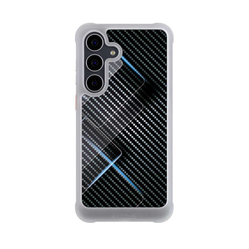 Samsung Galaxy S25 FE NIVOmax Blaue Linien auf Karbon