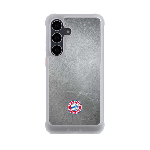 Samsung Galaxy S25 FE NIVOmax Klassisches FCB Logo Klein - Bunt auf Metalllook