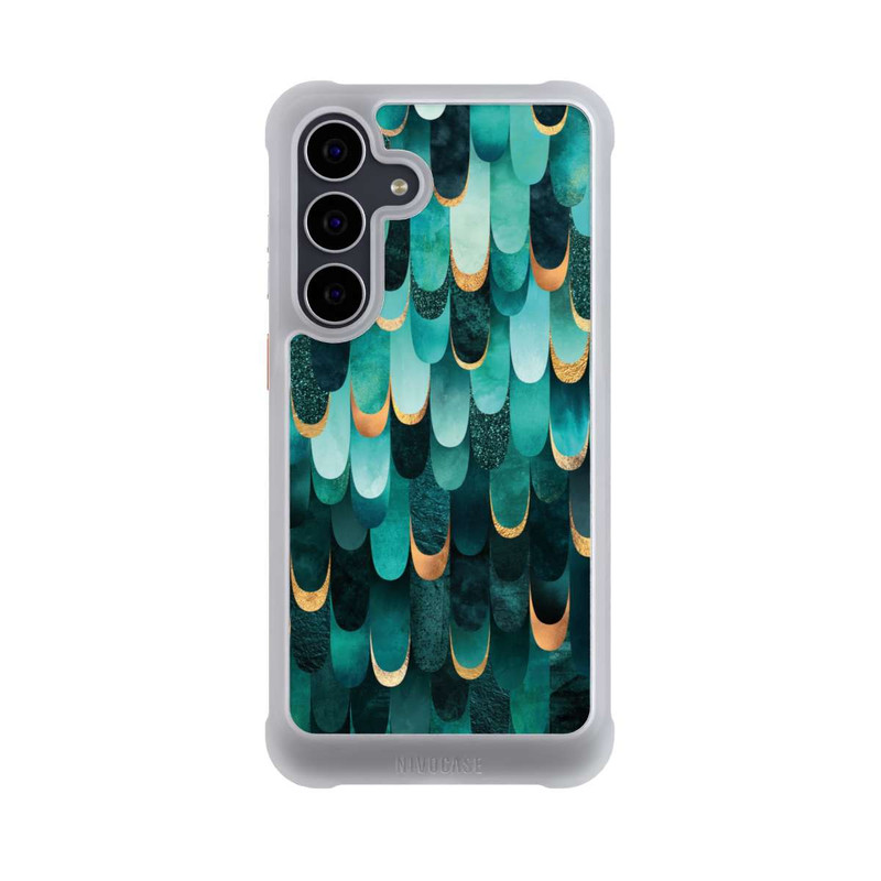 Galaxy S25 FE NIVOmax Feathered Turquoise Gold Print