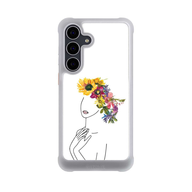Galaxy S25 FE NIVOmax Line Art Woman flowercrown