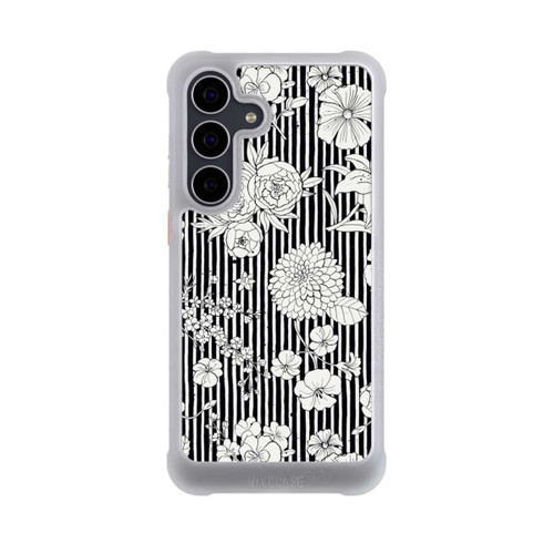 Samsung Galaxy S25 FE NIVOmax Fleurs et rayures noir et blanc