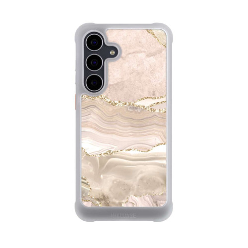 Samsung Galaxy S25 FE NIVOmax Marmor rosa-goldene Streifen