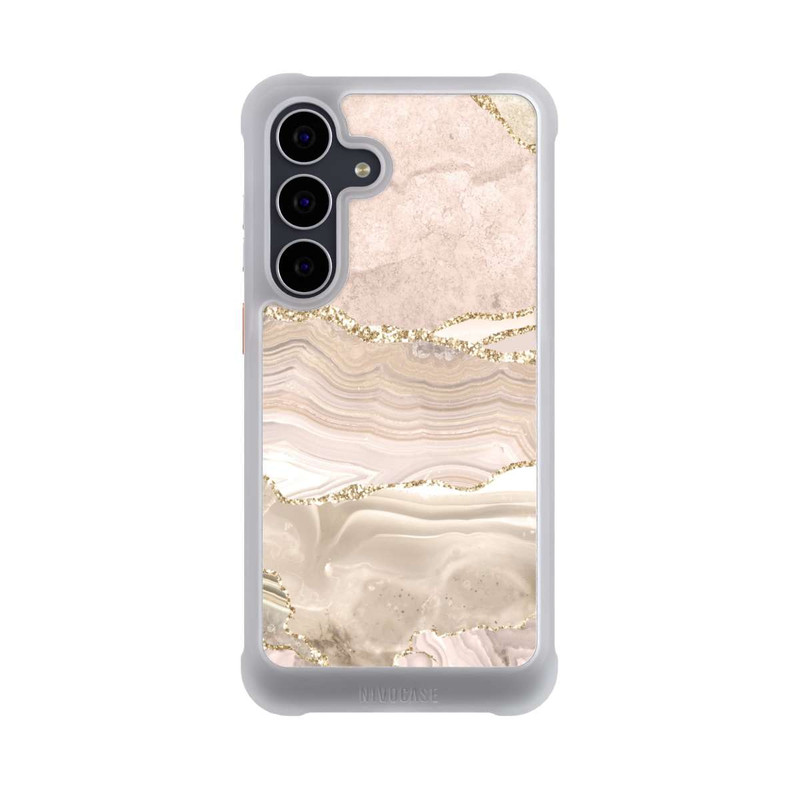 Galaxy S25 FE NIVOmax Marmor rosa-goldene Streifen