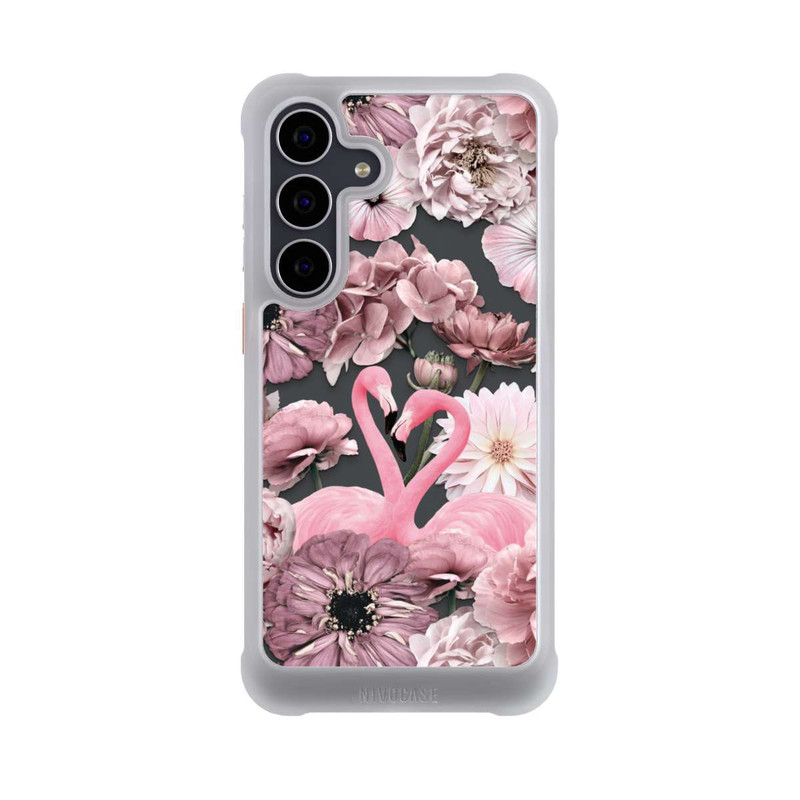 Galaxy S25 FE NIVOmax Flamingos in Blumen Muster