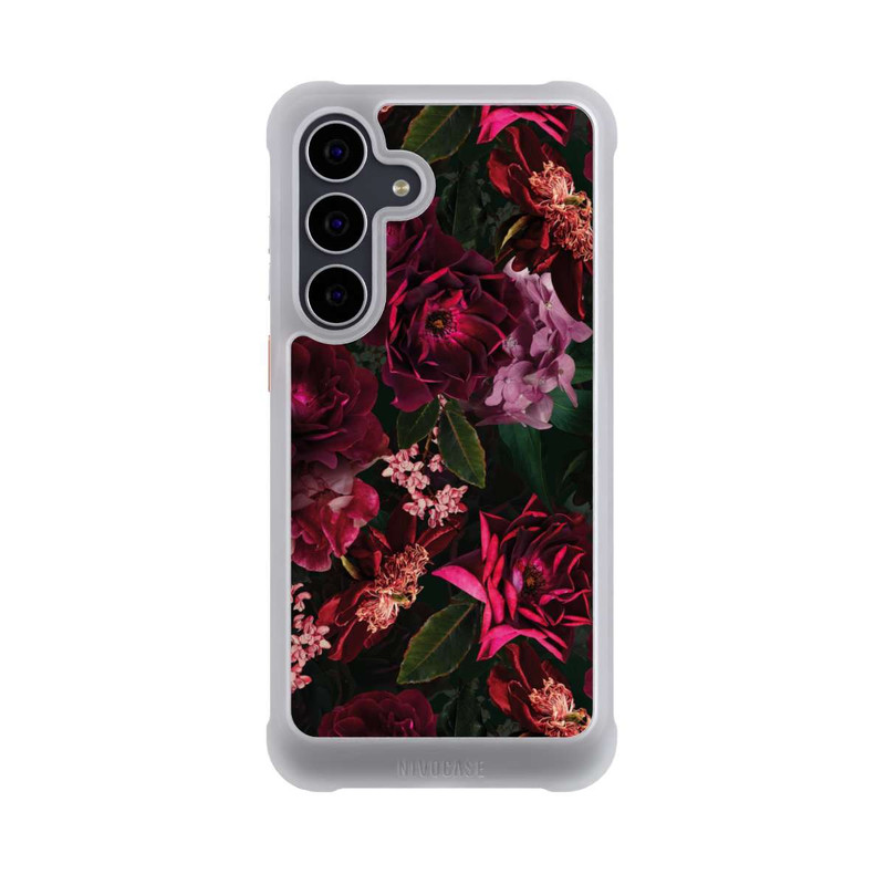 Galaxy S25 FE NIVOmax Dunkelrote und rosa Blüten
