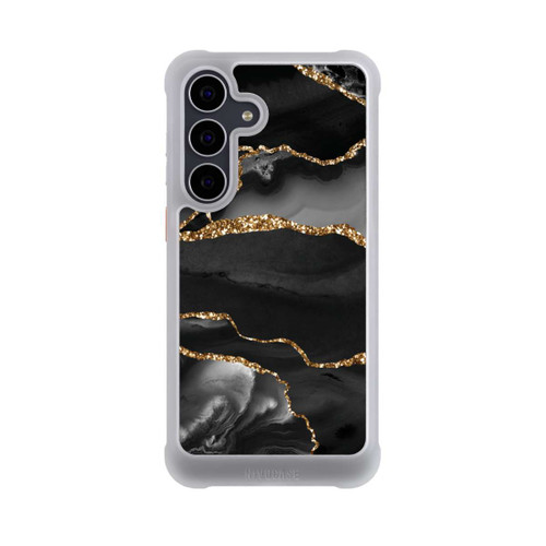 Samsung Galaxy S25 FE NIVOmax Dunkle Marmorstreifen im Goldlook