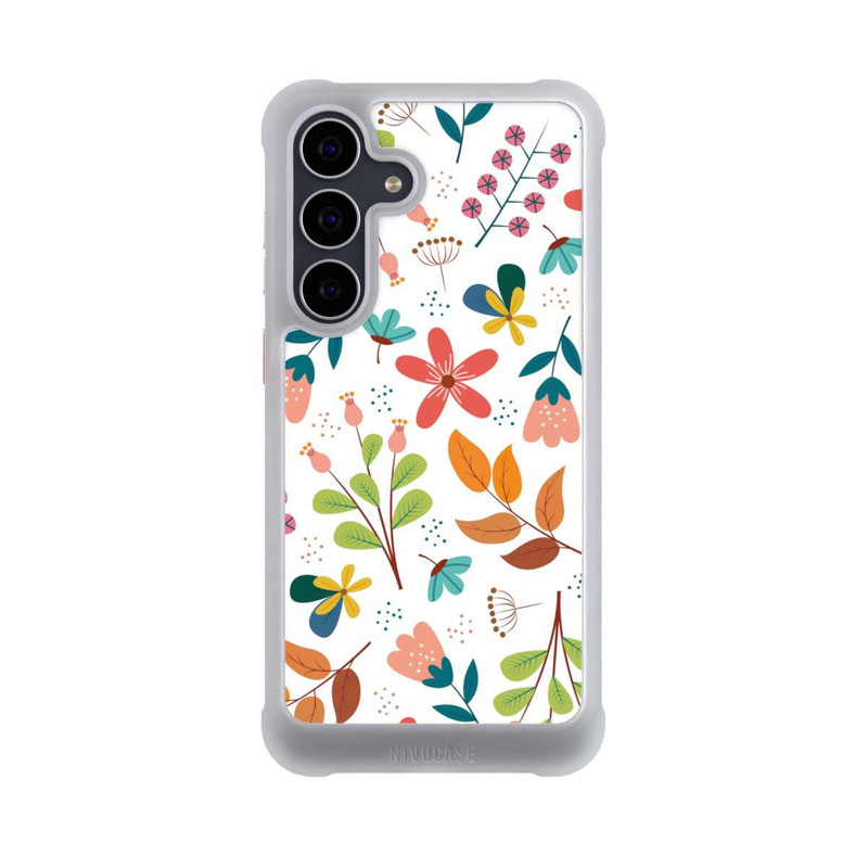 Galaxy S25 FE NIVOmax Blüten und Blätter weiß