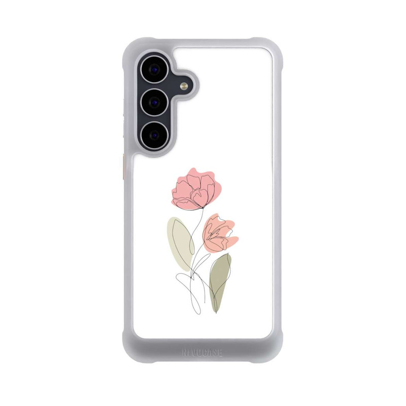 Galaxy S25 FE NIVOmax Blume Line Art Rot