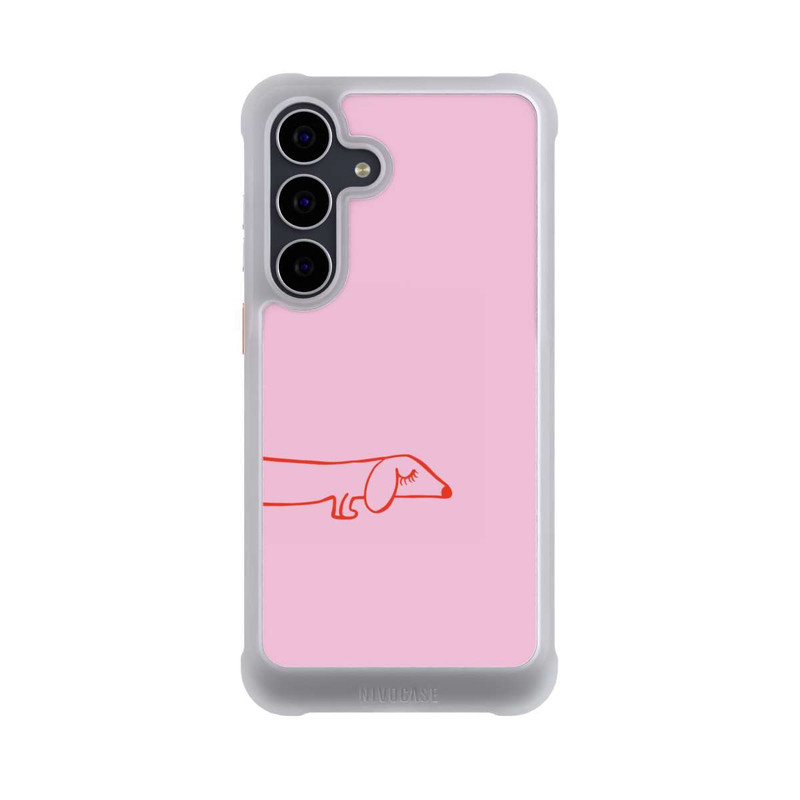 Galaxy S25 FE NIVOmax Dachshund Illustration Pink
