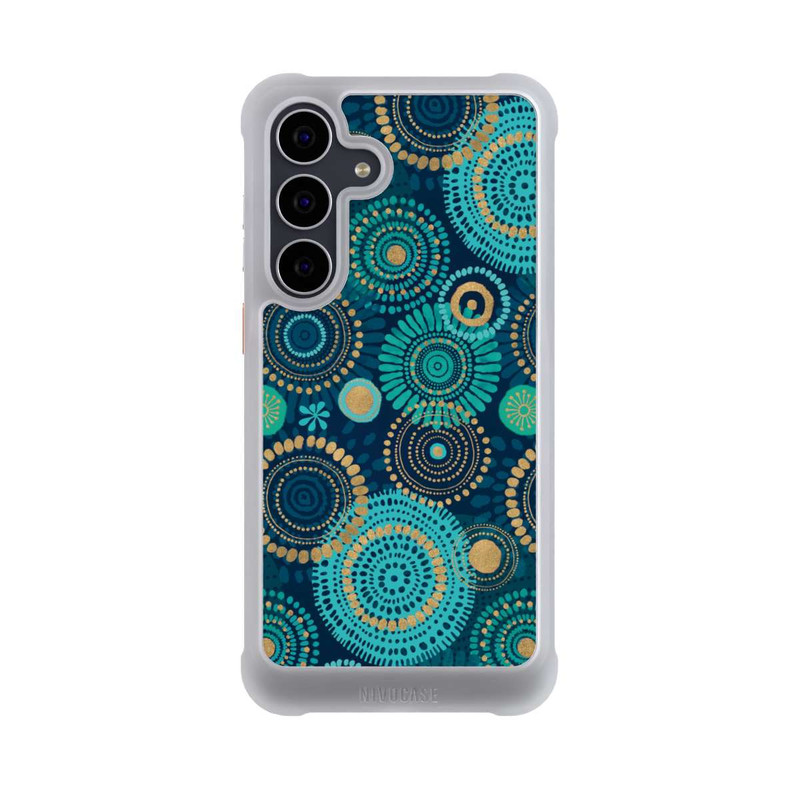 Galaxy S25 FE NIVOmax Blockprint India Teal Gold