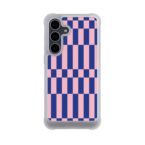 Samsung Galaxy S25 FE NIVOmax Checked Abstract Bold Electric Blue and Pink Color Block