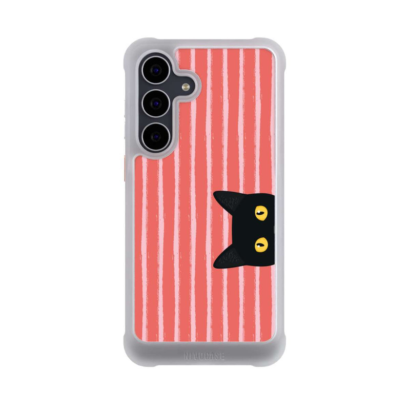 Galaxy S25 FE NIVOmax Schwarze Katze Gestreift Orange