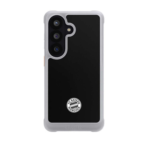 Samsung Galaxy S26 NIVOmax Logo FCB Classique Petit - Blanc sur Fond Noir