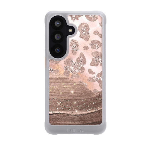Samsung Galaxy S26 NIVOmax Silberner Leoparden Glitzerlook