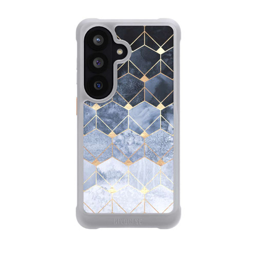 Samsung Galaxy S26 NIVOmax Blaue Sechsecke und Diamanten Golddruck