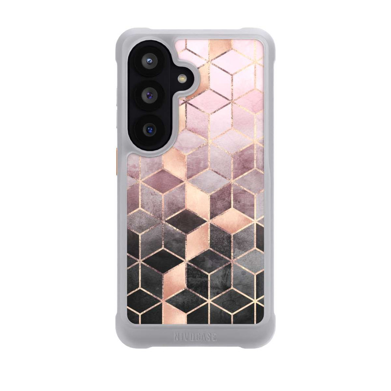 Galaxy S26 NIVOmax Pink-grauer Farbverlauf Würfel Druck